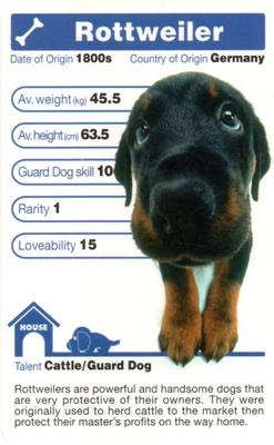 2005 Top Trumps The Dog Artlist Collection #NNO Rottweiler Front