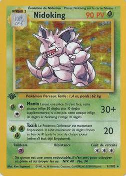 1999 Pokemon 1st Edition French #11/102 Nidoking Front