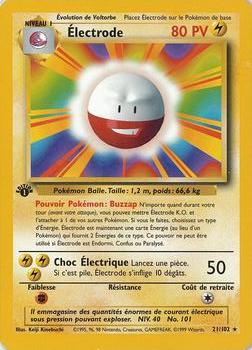 1999 Pokemon 1st Edition French #21/102 Electrode Front