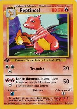 1999 Pokemon 1st Edition French #24/102 Reptincel Front
