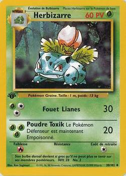 1999 Pokemon 1st Edition French #30/102 Herbizarre Front