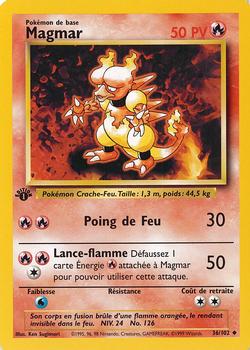 1999 Pokemon 1st Edition French #36/102 Magmar Front