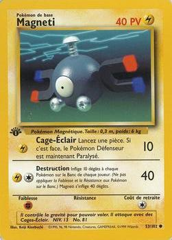 1999 Pokemon 1st Edition French #53/102 Magneti Front