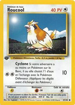 1999 Pokemon 1st Edition French #57/102 Roucool Front