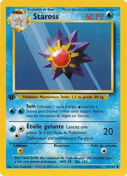 1999 Pokemon 1st Edition French #64/102 Staross Front