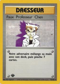 1999 Pokemon 1st Edition French #73/102 Faux professeur Chen Front