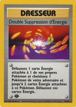 1999 Pokemon 1st Edition French #79/102 Double suppression d'énergie Front