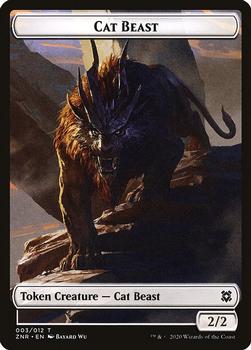 2020 Magic the Gathering Zendikar Rising - Tokens #003/012 Cat Beast Front