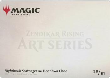 2020 Magic the Gathering Zendikar Rising - Art Series Gold Artist Signature #58 Nighthawk Scavenger Back