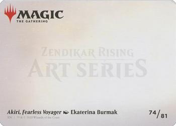 2020 Magic the Gathering Zendikar Rising - Art Series Gold Artist Signature #74 Akiri, Fearless Voyager Back