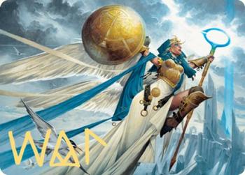 2020 Magic the Gathering Zendikar Rising - Art Series Gold Artist Signature #77 Linvala, Shield of Sea Gate Front