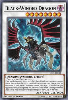 2018 Yu-Gi-Oh! Legendary Duelists: White Dragon Abyss English 1st Edition #LED3-EN028 Black-Winged Dragon Front