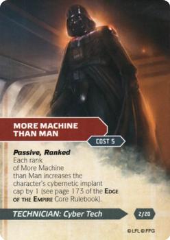 2013 Fantasy Flight Games Star Wars Edge of the Empire Specialization Deck Technician Cyber Tech #2 More Machine Than Man Front