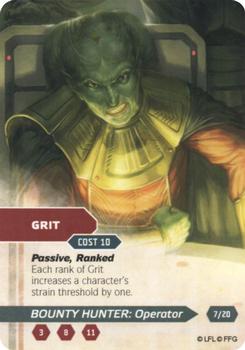 2013 Fantasy Flight Games Star Wars Edge of the Empire Specialization Deck Bounty Hunter Operator #7 Grit Front