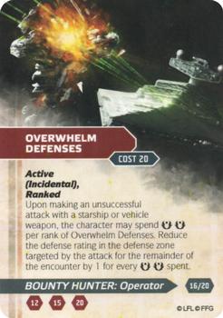 2013 Fantasy Flight Games Star Wars Edge of the Empire Specialization Deck Bounty Hunter Operator #16 Overwhelm Defenses Front