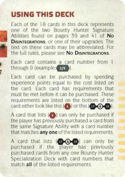 2013 Fantasy Flight Games Star Wars Edge of the Empire Signature Abilities Deck Bounty Hunter #NNO Title Card Back