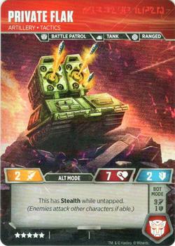 2019 Transformers Wave 3 War for Cybertron: Siege 1 - Character Cards #CT-T14 Private Flak - Artillery - Tactics Back