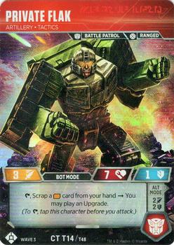 2019 Transformers Wave 3 War for Cybertron: Siege 1 - Character Cards #CT-T14 Private Flak - Artillery - Tactics Front