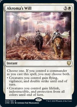 2020 Magic the Gathering Commander Legends #003 Akroma's Will Front