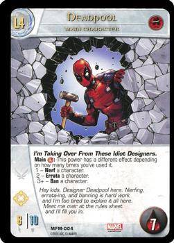 2018 Upper Deck VS System 2PCG: Deadpool & Friends #MFM-004 Deadpool Front