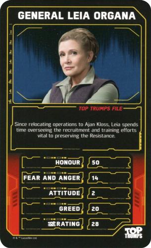 2020 Top Trumps Star Wars The Rise of Skywalker #NNO General Leia Organa Front