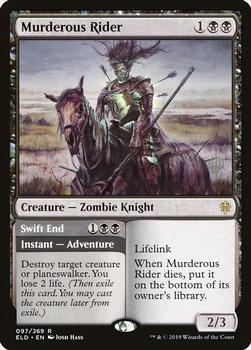 2019 Magic the Gathering Throne of Eldraine - Planeswalker Stamped Promos #097/269 Murderous Rider / Swift End Front