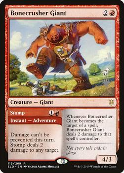 2019 Magic the Gathering Throne of Eldraine - Planeswalker Stamped Promos #115/269 Bonecrusher Giant / Stomp Front