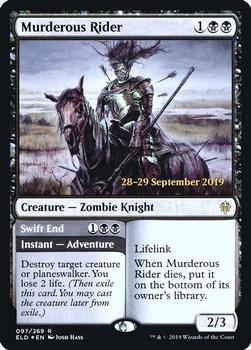 2019 Magic the Gathering Throne of Eldraine - Date-stamped Promos #097/269 Murderous Rider / Swift End Front