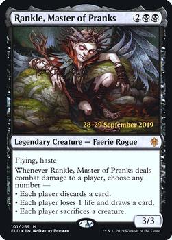 2019 Magic the Gathering Throne of Eldraine - Date-stamped Promos #101/269 Rankle, Master of Pranks Front