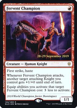 2019 Magic the Gathering Throne of Eldraine - Date-stamped Promos #124/269 Fervent Champion Front