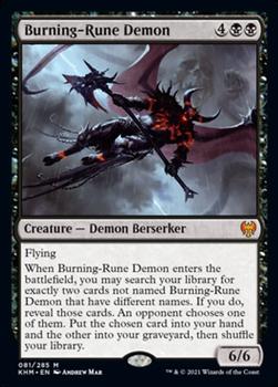 2021 Magic the Gathering Kaldheim #081 Burning-Rune Demon Front