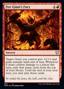 2021 Magic the Gathering Kaldheim #389 Fire Giant's Fury Front