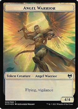 2021 Magic the Gathering Kaldheim - Foil Double-sided Tokens #002 / 015 Angel Warrior / Elf Warrior Front