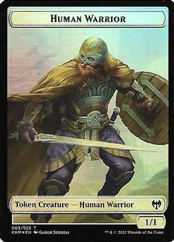 2021 Magic the Gathering Kaldheim - Foil Double-sided Tokens #003 / 004 Human Warrior / Spirit Front