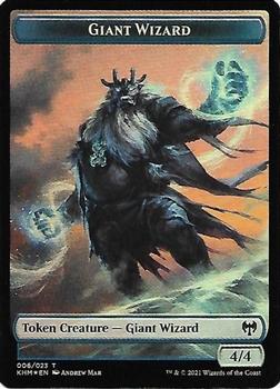 2021 Magic the Gathering Kaldheim - Foil Double-sided Tokens #006 / 015 Giant Wizard / Elf Warrior Front