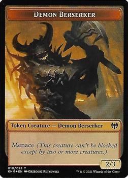 2021 Magic the Gathering Kaldheim - Foil Double-sided Tokens #010 / 012 Demon Berserker / Dwarf Berserker Front