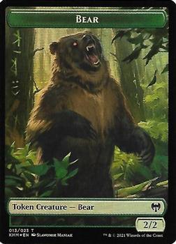 2021 Magic the Gathering Kaldheim - Foil Double-sided Tokens #013 / 015 Bear / Elf Warrior Front
