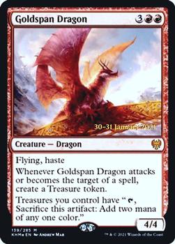 2021 Magic the Gathering Kaldheim - Prerelease Promos #139 Goldspan Dragon Front