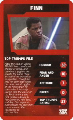 2016 Top Trumps Star Wars The Force Awakens #NNO Finn Front