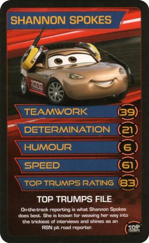2017 Top Trumps Disney Pixar Cars 3 #NNO Shannon Spokes Front
