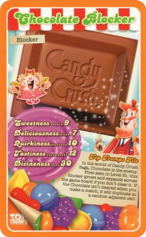 2016 Top Trumps Candy Crush #NNO Chocolate Blocker Front