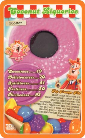 2016 Top Trumps Candy Crush #NNO Coconut Liquorice Front