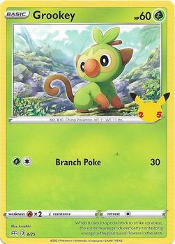 2021 Pokemon McDonald's 25th Anniversary Special Edition #8/25 Grookey Front