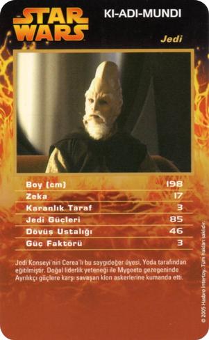 2005 Top Trumps Specials Star Wars Episodes I-III (Turkish) #NNO Ki-Adi-Mundi Front