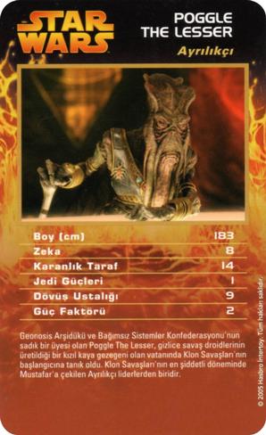 2005 Top Trumps Specials Star Wars Episodes I-III (Turkish) #NNO Poggle The Lesser Front