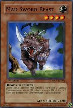 2006 Yu-Gi-Oh! Dinosaur's Rage English 1st Edition #SD09-EN004 Mad Sword Beast Front