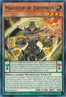2019 Yu-Gi-Oh! Order of the Spellcasters English 1st Edition #SR08-EN003 Magister of Endymion Front
