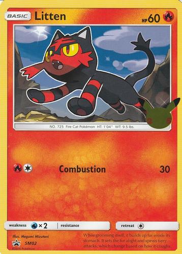 2021 Pokemon 25th Anniversary First Partner Collection #SM02 Litten Front