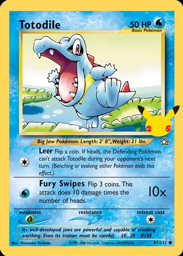 2021 Pokemon 25th Anniversary First Partner Collection #81/111 Totodile Front