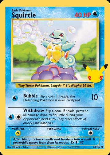 2021 Pokemon 25th Anniversary First Partner Collection #63/102 Squirtle Front